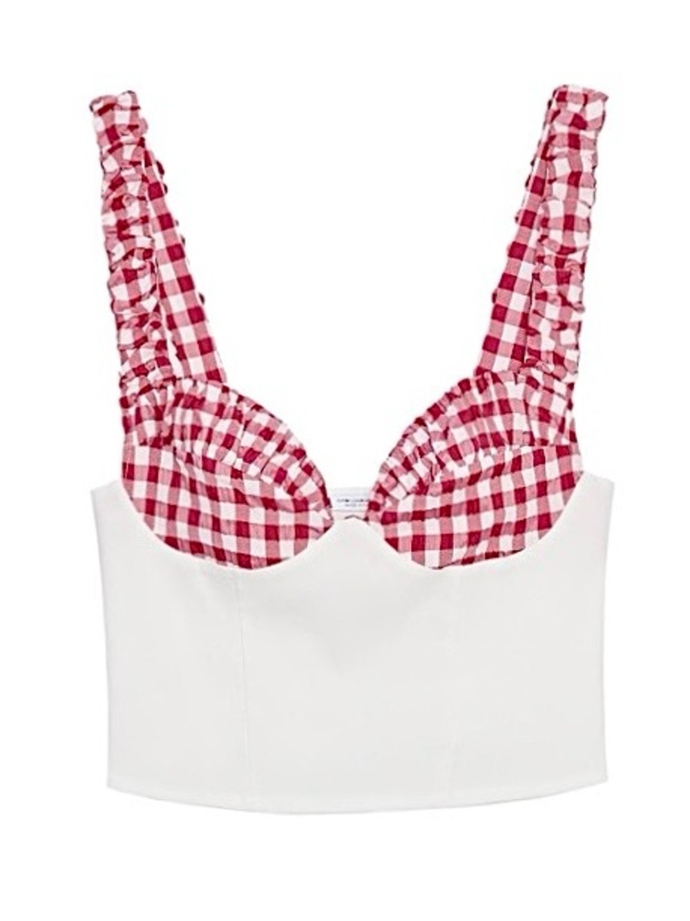 Zara white red gingham top, NWT